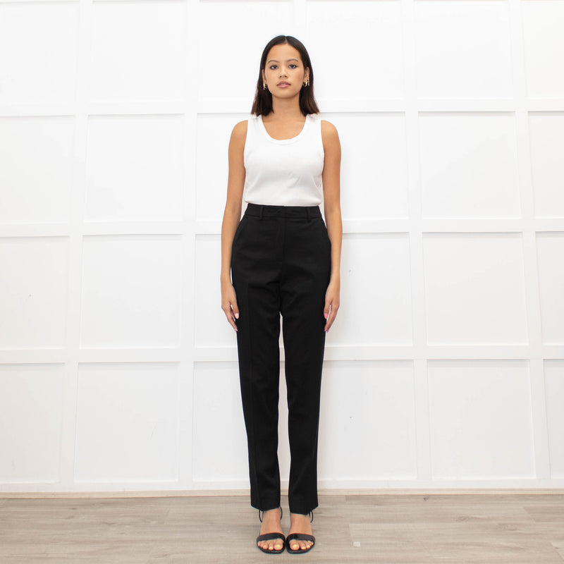Weekend Max Mara Black Fine Wool Slim Leg Trousers