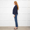 Saint Laurent Navy Blue Wool Tailored Blazer