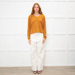 Luisa Cerano Brown Cashmere V Neck Sweater