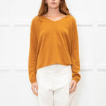 Luisa Cerano Brown Cashmere V Neck Sweater