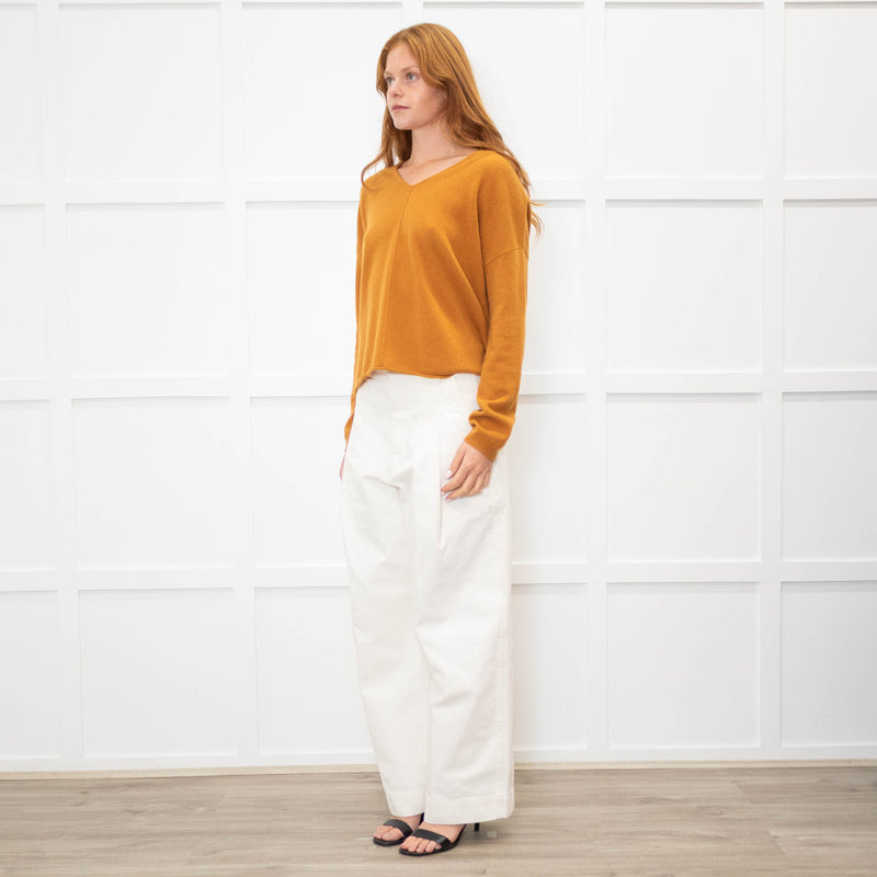 Luisa Cerano Brown Cashmere V Neck Sweater