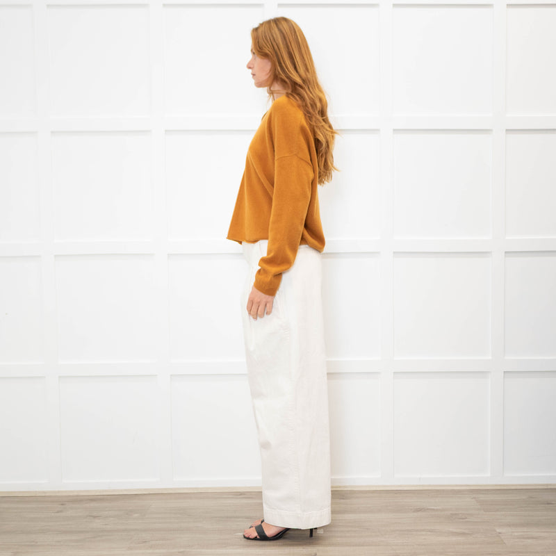 Luisa Cerano Brown Cashmere V Neck Sweater
