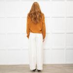 Luisa Cerano Brown Cashmere V Neck Sweater