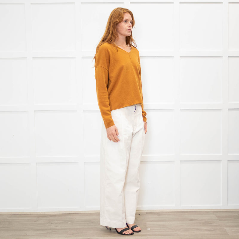 Luisa Cerano Brown Cashmere V Neck Sweater