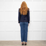 Saint Laurent Navy Blue Wool Tailored Blazer