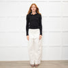 Chanel Black Cashmere Sweater With Cream Inset Collar