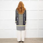 Etro Black, Yellow & White Patterned Shift Coat