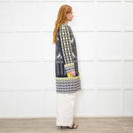 Etro Black, Yellow & White Patterned Shift Coat