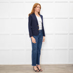 Saint Laurent Navy Blue Wool Tailored Blazer