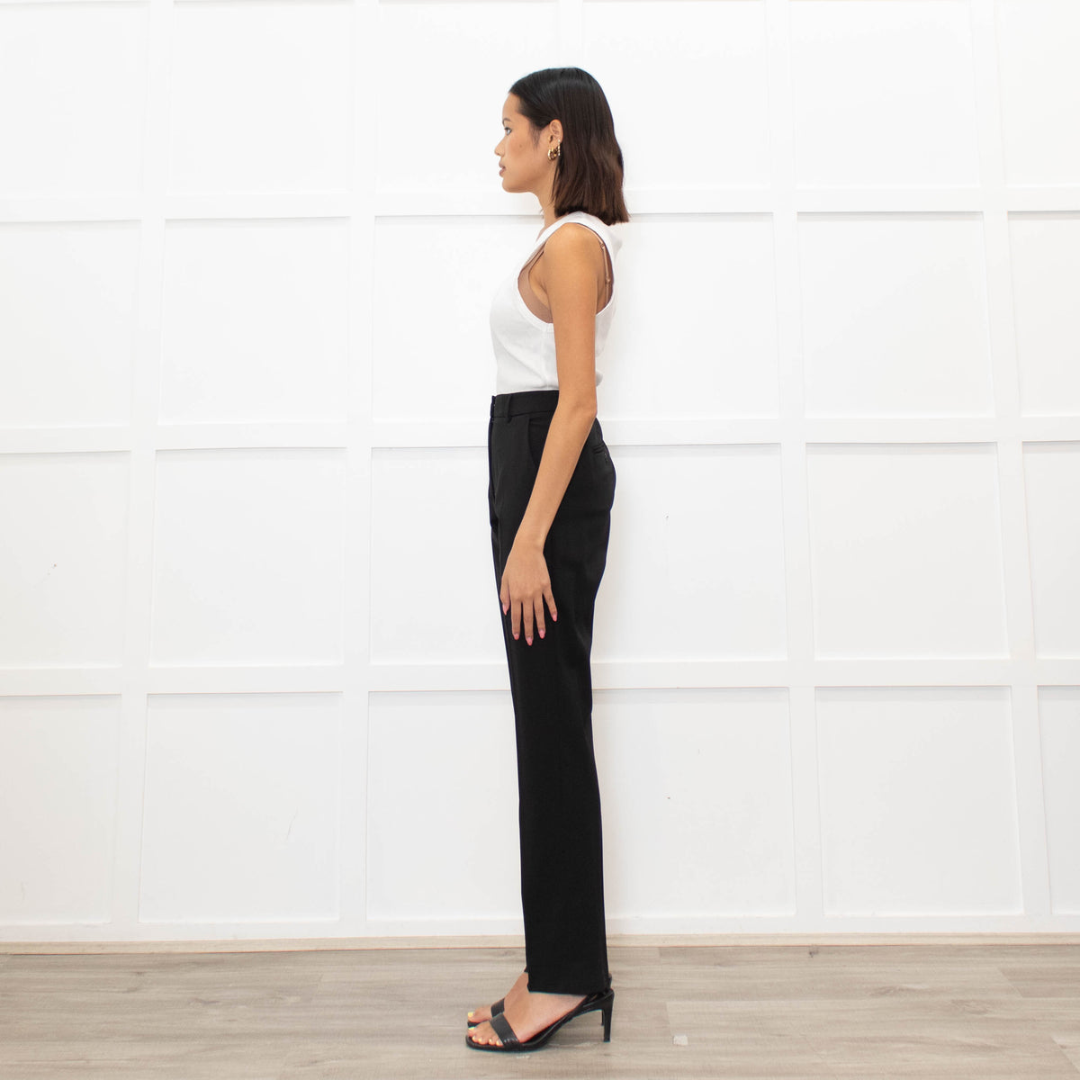 Weekend Max Mara Black Fine Wool Slim Leg Trousers