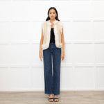 Me + Em Cream Reversible Shearling Gilet