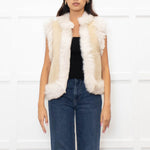 Me + Em Cream Reversible Shearling Gilet