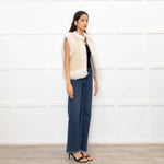 Me + Em Cream Reversible Shearling Gilet