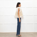 Me + Em Cream Reversible Shearling Gilet