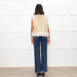 Me + Em Cream Reversible Shearling Gilet