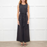 Me + Em Black Zip Front Patch Pocket Jumpsuit