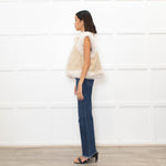 Me + Em Cream Reversible Shearling Gilet