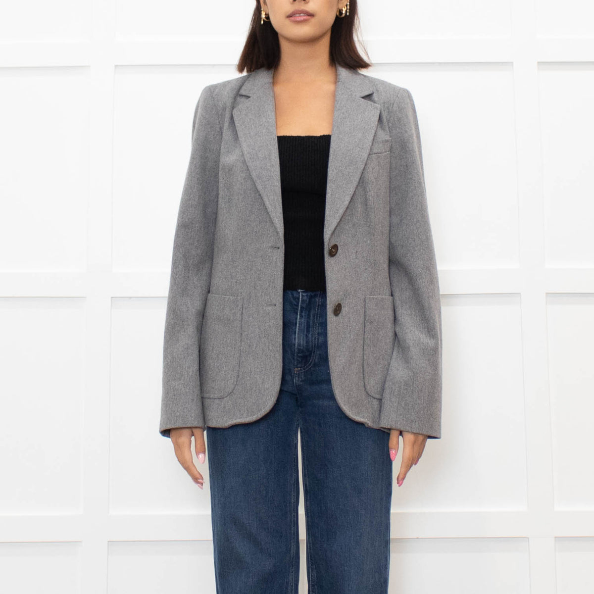See By Chloe Grey Single Breasted Blazer
