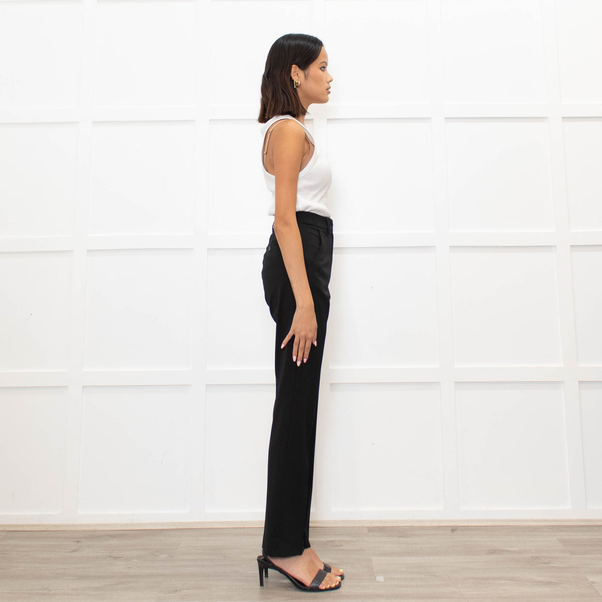 Weekend Max Mara Black Fine Wool Slim Leg Trousers
