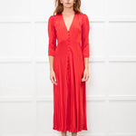 Ghost Red Button Front Tea Dress