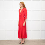 Ghost Red Button Front Tea Dress