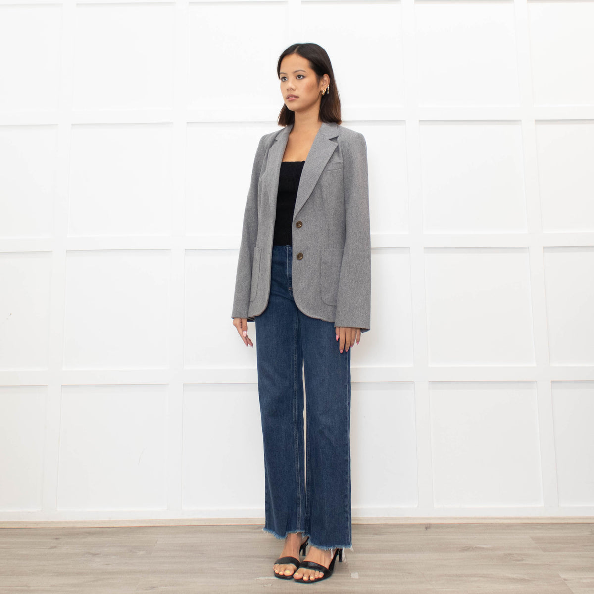 See By Chloe Grey Single Breasted Blazer