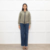 Brunello Cucinelli Green Sparkle Trim Bomber Jacket