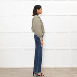 Brunello Cucinelli Green Sparkle Trim Bomber Jacket