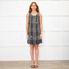 Burberry Dark + Light Grey Check Double Breasted Sleeveless Dress