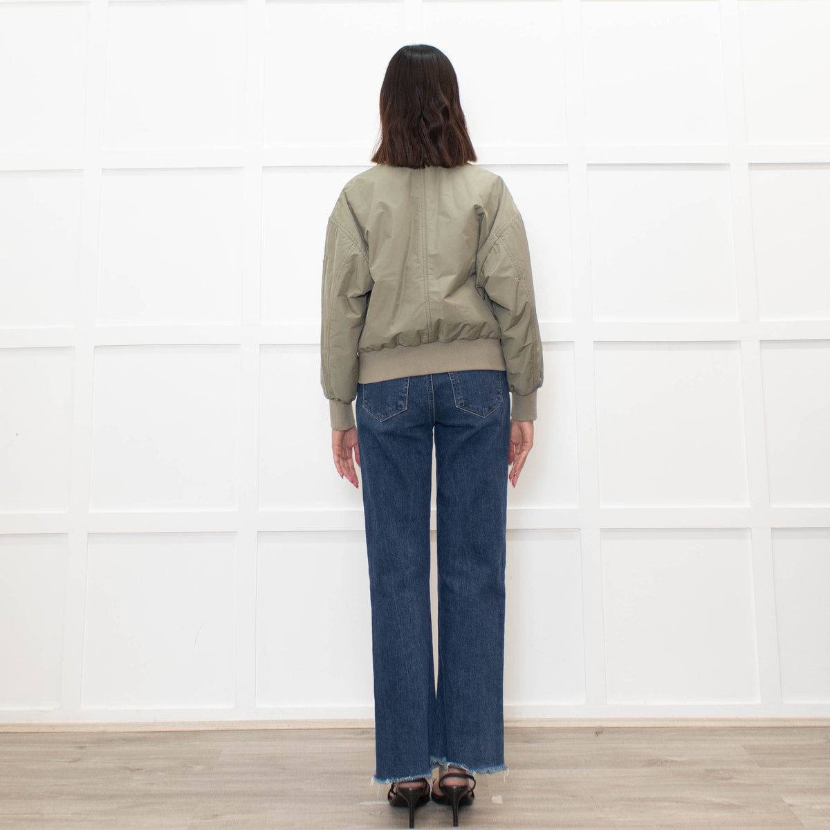 Brunello Cucinelli Green Sparkle Trim Bomber Jacket