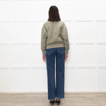 Brunello Cucinelli Green Sparkle Trim Bomber Jacket