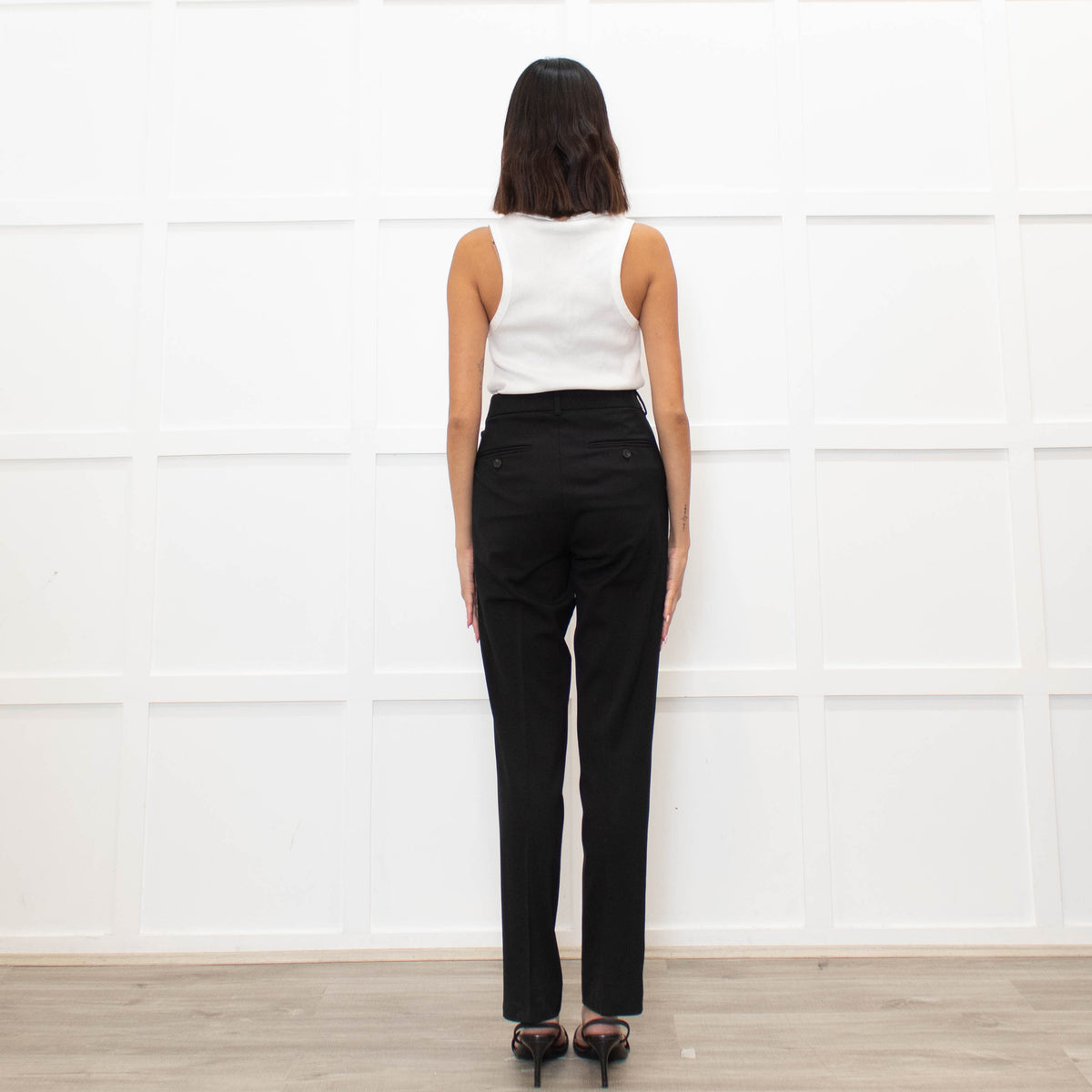 Weekend Max Mara Black Fine Wool Slim Leg Trousers