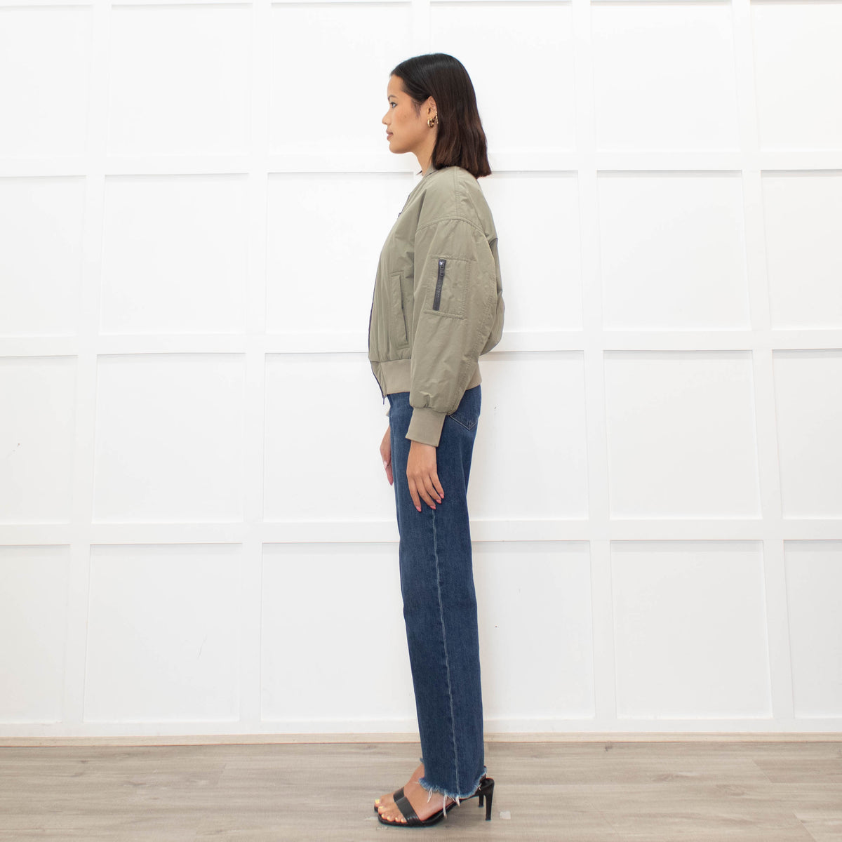Brunello Cucinelli Green Sparkle Trim Bomber Jacket