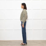 Brunello Cucinelli Green Sparkle Trim Bomber Jacket