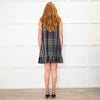 Burberry Dark + Light Grey Check Double Breasted Sleeveless Dress