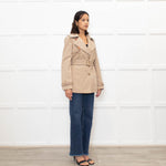 Tods Beige Short Trench Coat With Belt