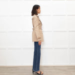 Tods Beige Short Trench Coat With Belt