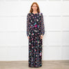 Diane Von Furstenberg Black Multi Colour Print Belted Maxi Dress