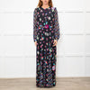 Diane Von Furstenberg Black Multi Colour Print Belted Maxi Dress