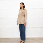 Tods Beige Short Trench Coat With Belt