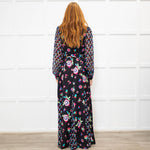 Diane Von Furstenberg Black Multi Colour Print Belted Maxi Dress