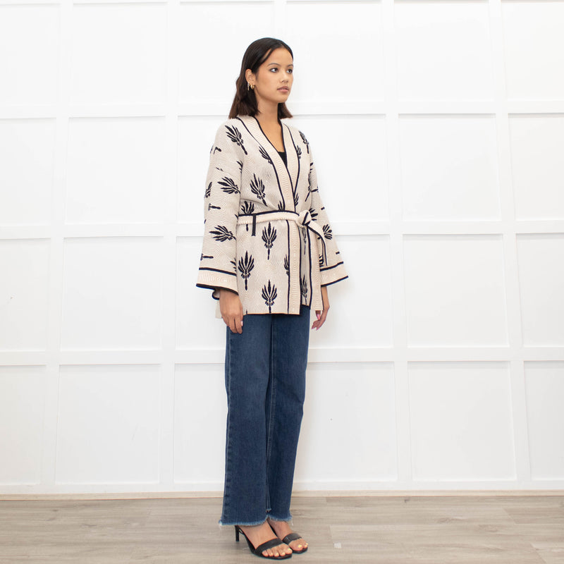 Claudie Pierlot Palm Print Wrap Cardigan
