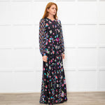 Diane Von Furstenberg Black Multi Colour Print Belted Maxi Dress