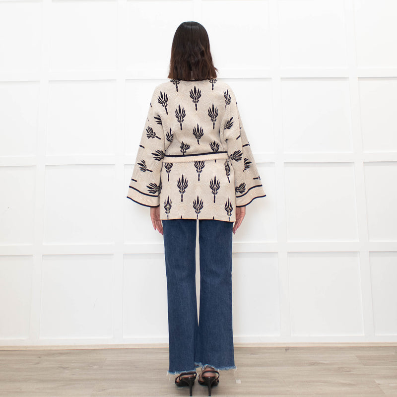 Claudie Pierlot Palm Print Wrap Cardigan