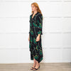 Ba&sh Black Green Frill Trim Midi Dress