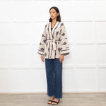 Claudie Pierlot Palm Print Wrap Cardigan