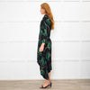Ba&sh Black Green Frill Trim Midi Dress