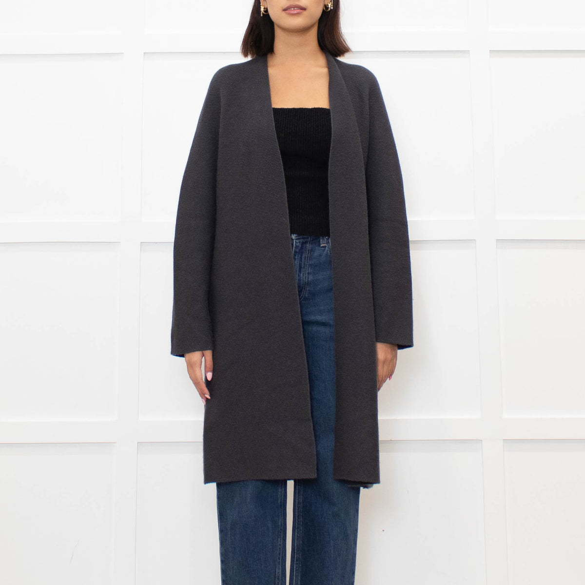 The White Company Charcoal Buttonless Cardigan