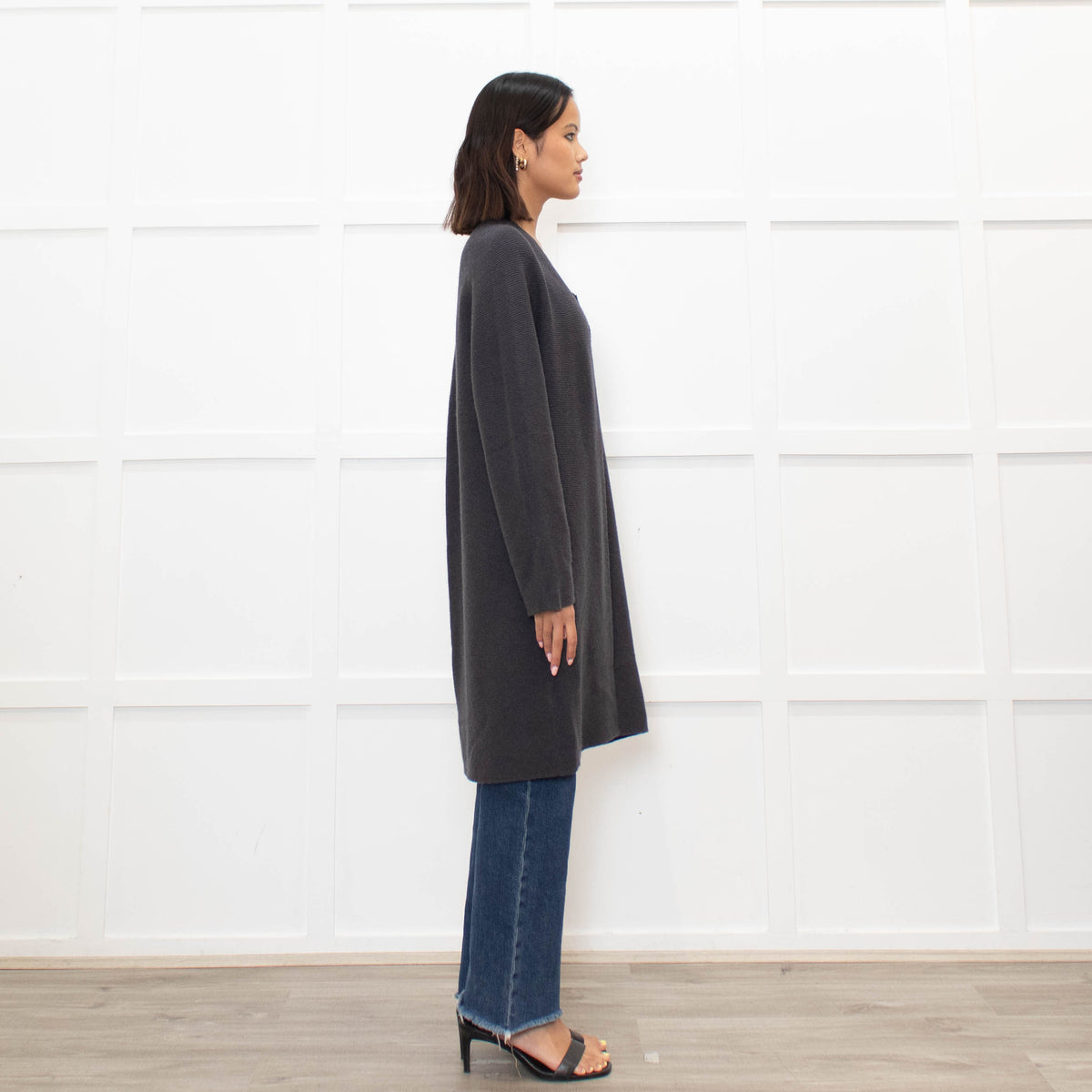 The White Company Charcoal Buttonless Cardigan