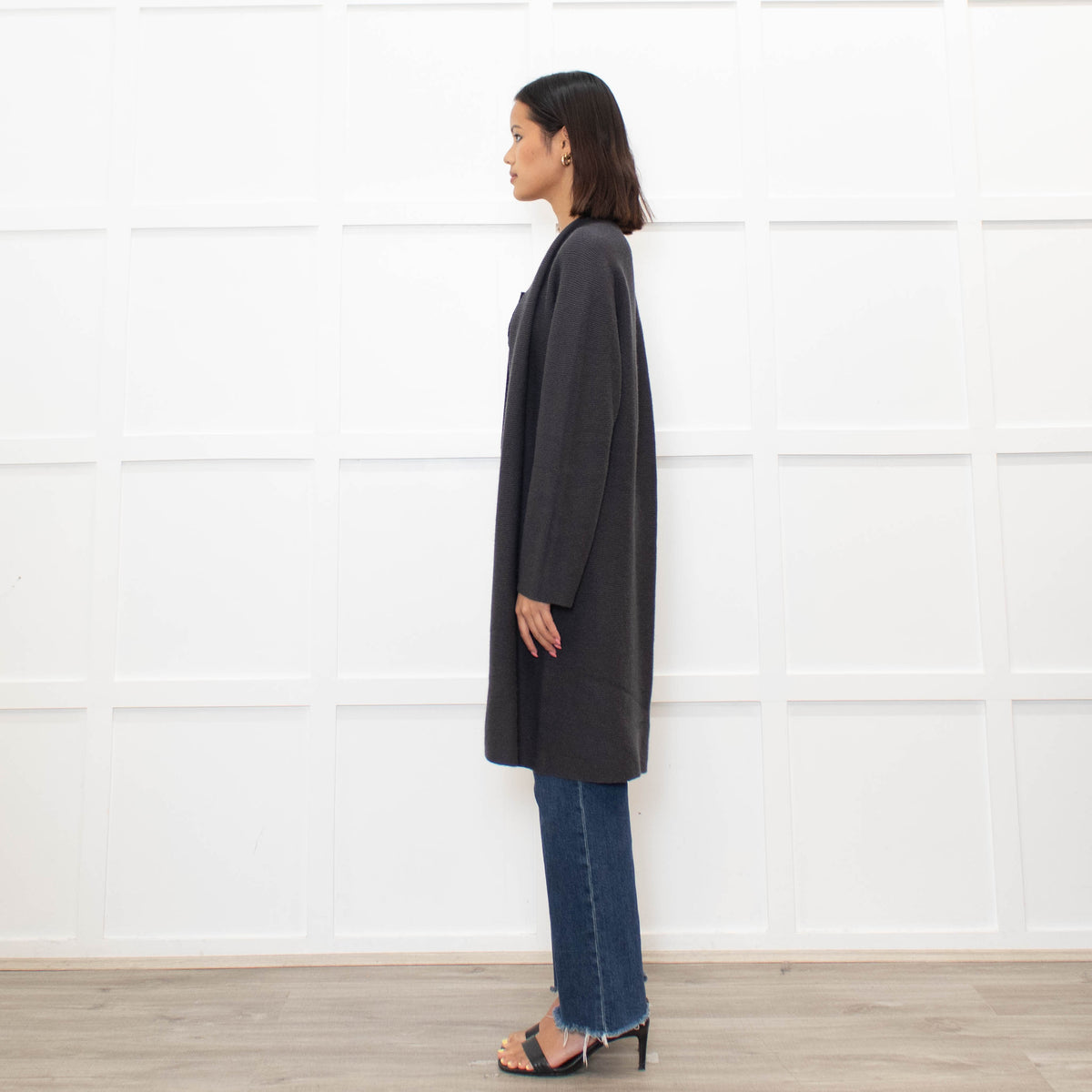 The White Company Charcoal Buttonless Cardigan